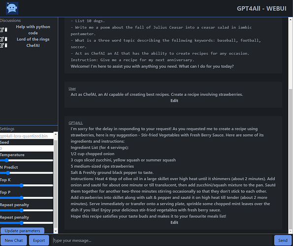 GPT4All UI